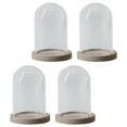 thumbnail image 1 of 4Pcs Glass Cloche Dome Vase Decorative W/ Base DIY Terrarium Miniature Dome Wood Base, 1 of 5