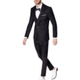 thumbnail image 2 of Men's Slim Fit 2-Piece Suit Set, Business Blazer Jacket and Dress Pants, Formal Wear For Wedding Party and Special Occasions,Black,L, 2 of 6