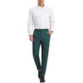 thumbnail image 2 of INSPIRE CHIC Men's Dress Plaid Printed Business Checked Pants 32 Dark Green, 2 of 7