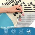 thumbnail image 5 of Yayeee Kitchen Curtains Tier Set of 2 Light Filtering 57"x36" Over Sink Window Panels, Blue Retro Print, 5 of 7