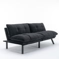 thumbnail image 4 of Black modern folding sofa bed with adjustable arm and back for small rooms, 4 of 6
