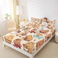 thumbnail image 4 of Erosebridal Cartoon Capybara Kids Full Size Sheets, Funny Animals Bed Sheets, 4pcs, 4 of 5