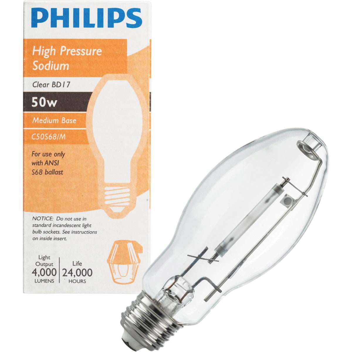 Philips 50W Clear BD17 Medium HighPressure Sodium HighIntensity Light