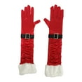 thumbnail image 2 of Guantes rojos navideños de 45 cm (18 pulgadas) para disfraz, ideales para ocasiones especiales como aniversarios y otras celebraciones navideñas., 2 of 10