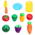 thumbnail image 1 of FELTECHELECTR 1 juego de 10 piezas de mini juego de comida para cortar frutas y verduras, juego de simulación de comida, juguetes de cocina, divertido juego de cortar frutas y verduras., 1 of 7