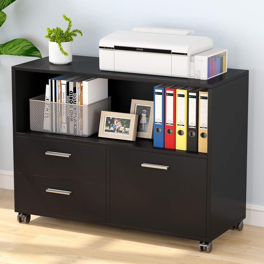 Tribesigns 3 Drawer File  Cabinet  with Large Storage  Shelf 