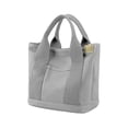 thumbnail image 2 of Canvas Tote Bag,Small Mini Totes Bags with Zipper for Women,Crossbody Purse with Pockets,Multi-Pocket for Work,Shopping,Daily Casual Use,Gray, 2 of 9