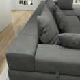 thumbnail image 6 of Modular L-Shaped Sectional Sofa Couch Set, Comfy 108" Upholstered Couch with 6 Pillows, Modern Free Combination Corner Sofa for Living Room Bedroom, Right Chaise, Grey, 6 of 8