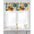 thumbnail image 2 of Geometric Yellow Linen Curtain Valance for Bedroom/Bathroom/Kitchen/Office/Living/Dining Room Windows,Modern Abstract Graffiti Painting Art Pocket Topper Drapes Decorative Cafe Drapery Panel 42x12, 2 of 6
