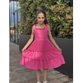 thumbnail image 6 of Arshiner Girls Summer Dress Tween Boho Casual Bowknot Strap Sleeveless Swing Flowy Ruffle Tiered Sundresses with Pockets, 6 of 6