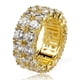 thumbnail image 1 of Anillo solitario de circonita cúbica yuxing 2 filas estilo Hip hop color dorado plateado con dije helado 9, 1 of 5