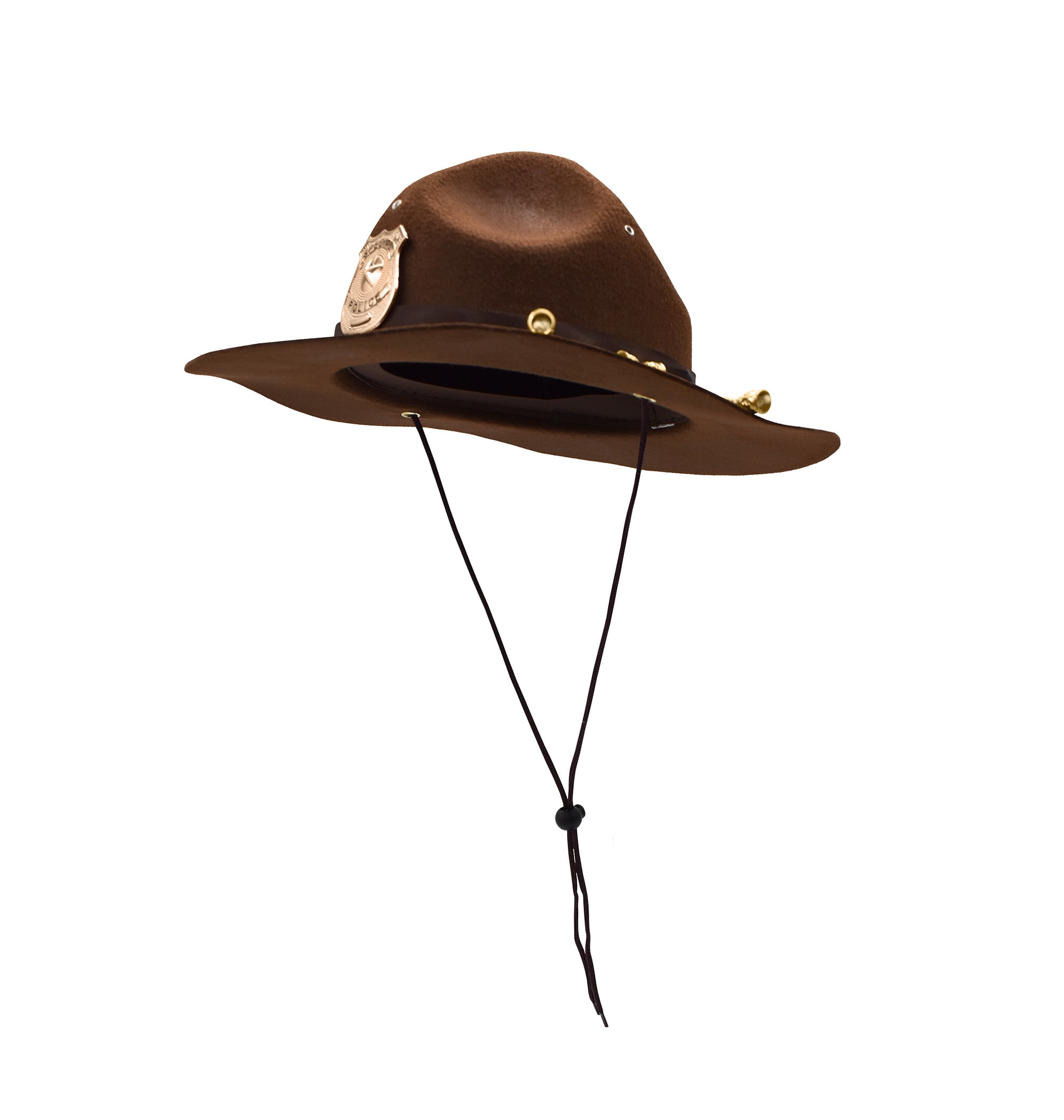 Nicky Bigs Novelties Super State Trooper Highway Patrol Costume Hat Sheriff Park Ranger Mountie Costume Hats Brown Gold Walmart