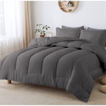 1 Piece Luxurious Straight Line Pattern Comforter All Season 800 Threads Count King/Cal King Size - Ultra Soft 550 GSM 100% Egyptian Cotton (Solid Dark Grey Colour )