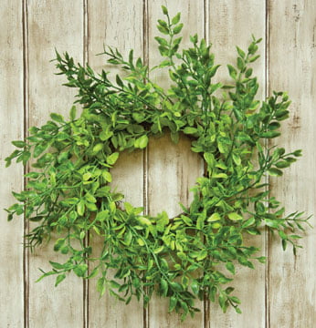 Primitive 8" Green Pepper Baby Grass Artificial Foliage Wreath Floral Ring AS IS 