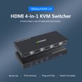 thumbnail image 3 of Conmutador KVM de 4 puertos HDMI2.0 Conmutador KVM 4 en 1 4K HD, 3 of 8