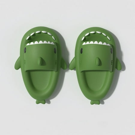 

QWZNDZGR 2022 Shark Slides Black Punk New Summer Slippers Female Shark Slippers Outdoor Women Shoes Kids Flip Flops Men Couples Cartoon