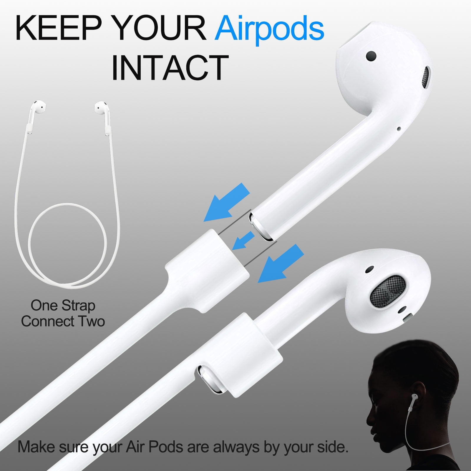 TSV Ear Loop Strap Anti-lost String Rope Cord for Apple AirPods Air Pods - Walmart.com