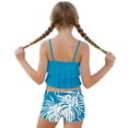 thumbnail image 5 of WOXIHUAN Girls Swimsuit 2 Piece Ruffled Bikini Top with Printed Shorts Summer Beach Teen Bathing Suits for 6-15 Years Multicolor 10 14-15 Years, 5 of 7