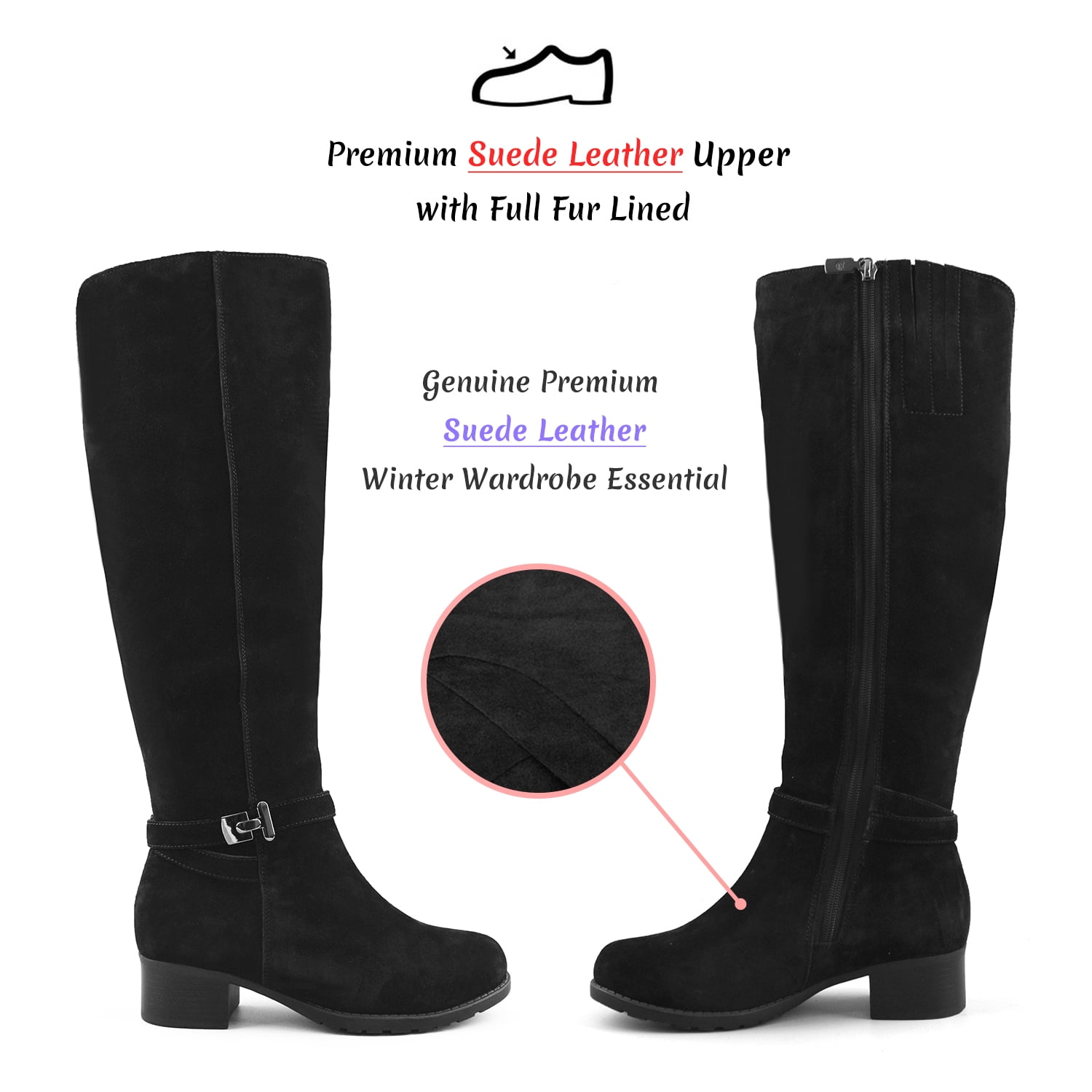 knee high fur lined winter boots