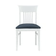 thumbnail image 2 of Linon Yorktown Dining Chairs, Set of 2, White Finish with Navy Faux Leather, 2 of 15