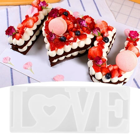 

Tebru Baking Mold Unique English Letter Shape Silicone Cake Mold DIY Baking Decorating Tool Accessories for Home Cake Mold