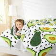 thumbnail image 4 of jejeloiu Avocado Full Size Comforter Sets,Green Fruit Bedding Comforter Set,Black Geometric Dots Bedding Sets For Kids,Breathable Home Decor Reversible,3pcs, 4 of 8