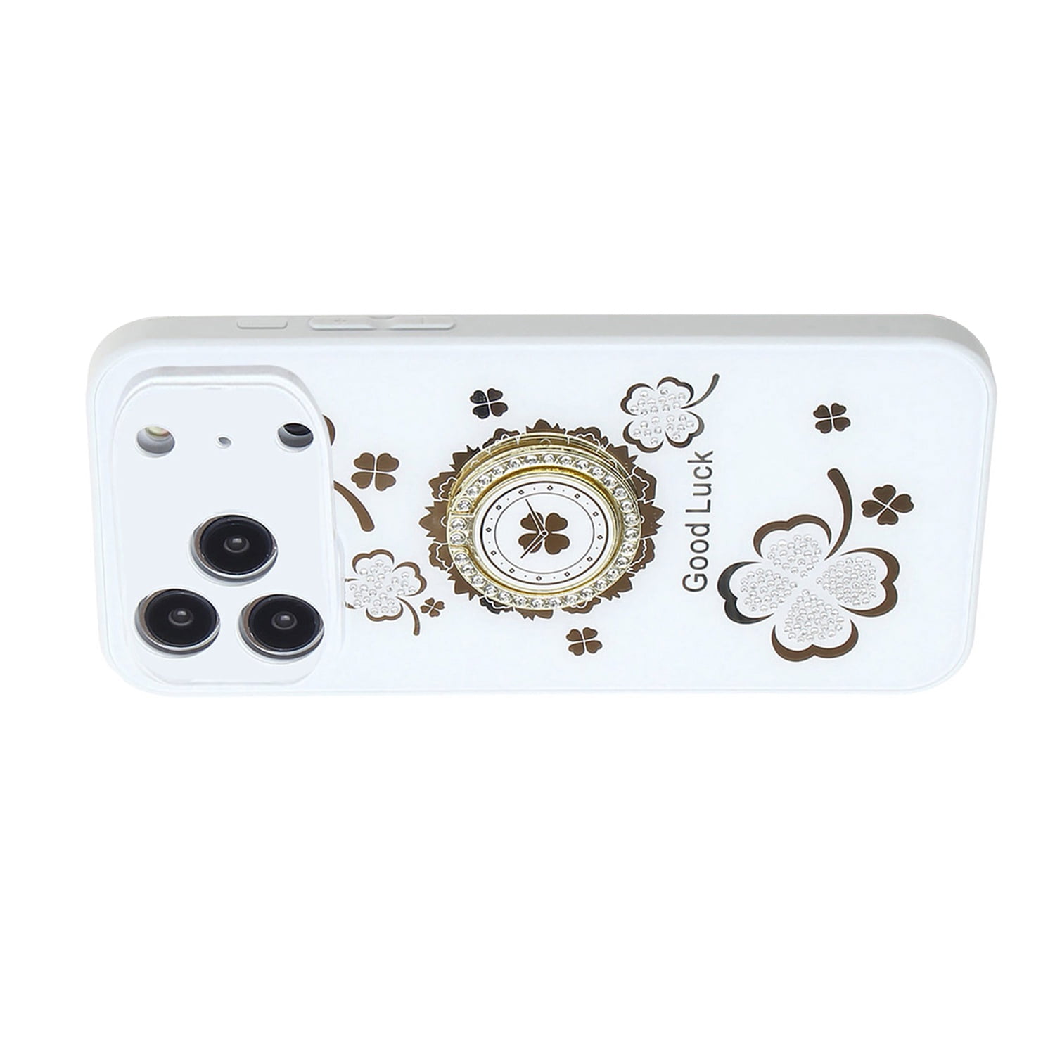 Strong Diamond Shiny Cases with Ring for iPhone 17 Pro Max - White