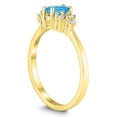 thumbnail image 2 of SZUL Women's 6X4MM Blue Topaz and Diamond Regal Ring in 10K Yellow Gold, 2 of 4