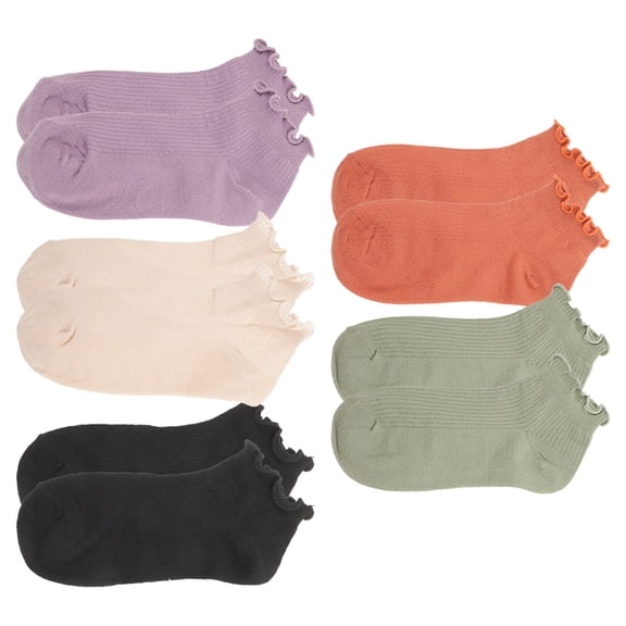 ETEREAUTY 5 Pairs Women's Low Cut Cotton Socks, Breathable Elastic Moisture Wicking Socks in Assorted Colors
