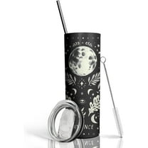 Goth Tumbler - Moon Phase Gothic Gifts For Women - 20 Oz Insulated Halloween Tumbler With Lid And Straw, Coffee Cup, Water Bottle, Drinking Glasses - Witchy Stuff Spooky Birthday Christmas Gifts
