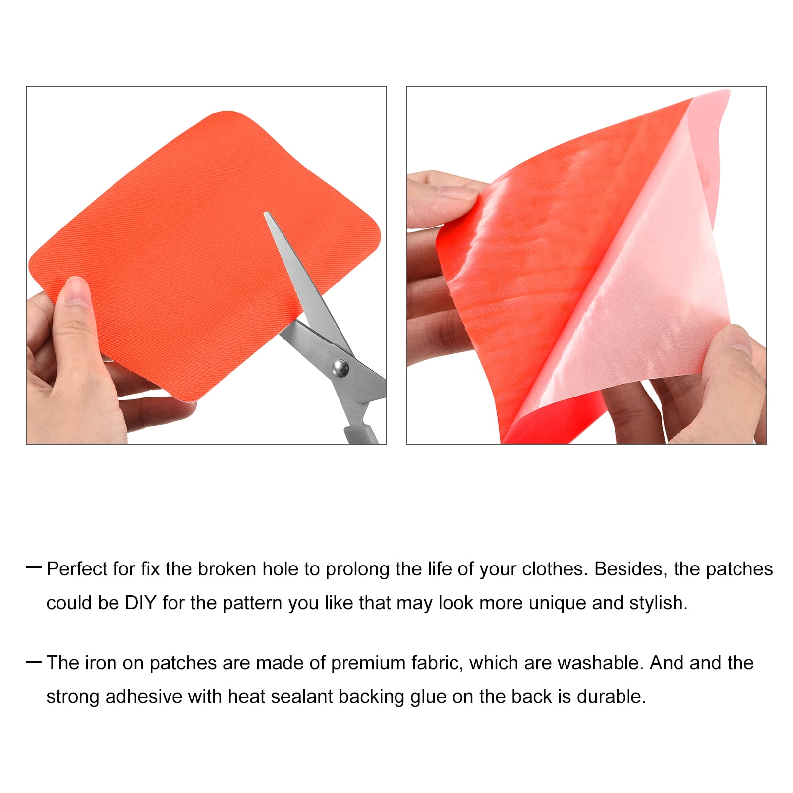 Unique Bargains Fabric Iron-on Patches for Clothes Repairing and Decoration Orange Red