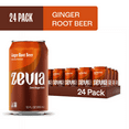 thumbnail image 2 of Zevia Zero Sugar, 0 Calorie Ginger Root Beer Soda Pop, 12 fl oz, 24 Pack of Cans, 2 of 5