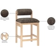 thumbnail image 3 of Meridian Furniture Roundhill Brown Linen Textured Fabric Upholstered Counter Stool, 3 of 11