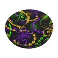 thumbnail image 2 of Round Bar Stool Seat Covers, Neon Mardi Gras Elastic Round Chair Cover Stool Seat Slipcover Bar Stool Cushions Round Pad for 12-14 inch, 2 of 7