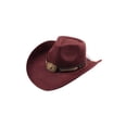 thumbnail image 3 of Clossjun Western Cowboy Hat for Men Women Classic Roll Up Fedora Caps with Buckle Belt Outdoor Activity Beanies Fashion Head Wear, 3 of 6