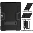 thumbnail image 2 of SOATUTO for HAOVM S30 / for Vankyo s30 Tablet Case Heavy Duty Armor Shockproof Rugged Hard Back Cover Built in Stand for HAOVM MediaPad S30 10.1 inch for Vankyo MatrixPad S30 10.1 Inch - Black+Black, 2 of 5