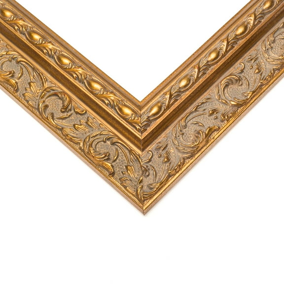 10x24 Contemporary Gold Picture Frame - UV Acrylic, Foam Board Backing, Hanging Hardware