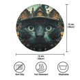 thumbnail image 7 of WOBOGO Black Cat Haunted House Round Placemats Set of 1 Heat Resistant Washable Kitchen Table Decorations 15.4in, 7 of 7
