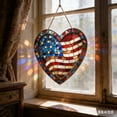 thumbnail image 5 of CuiLiyq Patriotic Acrylic Stained Glass Window Hanging Decor, 4th of July Memorial Day USA 250th Anniversary American Flag Red White and Blue Suncatcher for Independence Day Home Art Wall Decor, 5 of 6