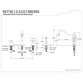 thumbnail image 4 of Kingston Brass KB1792BEXBS 8" to 16" Widespread Kitchen Faucet with Brass Sprayer, PB, 4 of 4