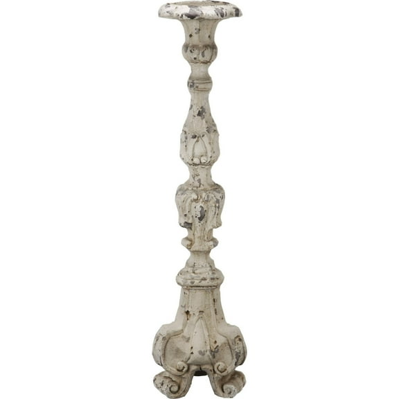 CC Home Furnishings Vintage Style Weathered Magnesia Pillar Candle Holder - 27.5"