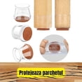 thumbnail image 2 of Juego de 4 protectores para patas de silla, muebles, universales, silicona y fieltro, transparentes, 2 of 5