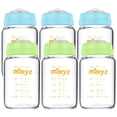 thumbnail image 1 of Biberones Matyz Glass para almacenamiento de leche materna, 180 ml, paquete de 6 con tapas, 1 of 5
