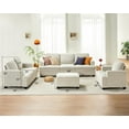 thumbnail image 5 of VANACC Sofa, 2 Piece Set Comfy Couch with Ottoman, Modern Sofa for Living Room, Beige Chenille, 5 of 5
