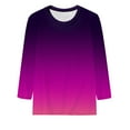 thumbnail image 3 of KBODIU Womens Plus Size T-Shirts Gradient Tie-Dye Print Casual Blouses Tops Oversized 3/4 Sleeve Round Neck Loose Fit Blouses Fall Clothes Basic Pullover, 3 of 4