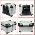 thumbnail image 4 of SHZAITOR 65L-X Silver Motorcycle Tail Box Top Case, Aluminum Alloy Motorcycle Top Case Tail Box with Wide Space & Cool Appearance Motorcycle Trunk Tour Tail Box Secure & Durable, 4 of 6