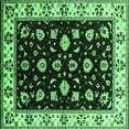 thumbnail image 1 of Ahgly Company Indoor Square Oriental Emerald Green Traditional Area Rugs, 6' Square, 1 of 4