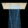 thumbnail image 3 of 20 X 14 Inch LED Shower Head Rain Shower Head Multi Functions Showerheads Square Ceiling Mounted Bathroom Shower Heads Waterfall Rainfall Shower Head High Pressure Bath Shower Brushed Gold, 3 of 8