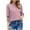 Flash Deal#1_Pink, variant on Striped Tunic Tops Women Summer Crewneck T-Shirt Puff Sleeve Work Shirts Smocked Cuffs Blouse