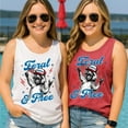 thumbnail image 3 of Men Fit Women Size Down Feral and Free Funny Raccoon Tank Top – 4th of July USA Flag Shirt – Patriotic Independence Day Graphic Tee, 3 of 6